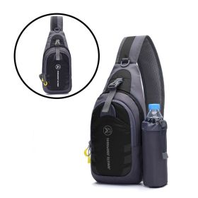 Outdoor Multifunctional Water Bottle Shoulder Bag Messenger Bag Waist Bag (Color: Black)
